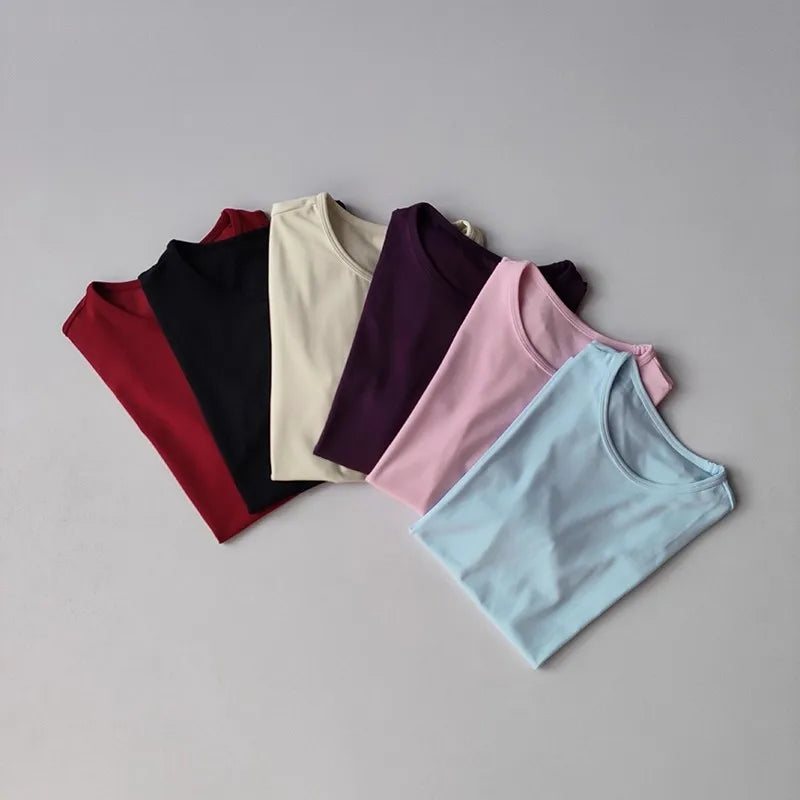 Short Sleeve Fitted Crew Neck Yoga Training T Shirt