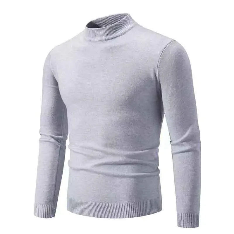 Men's Mock Neck Long Sleeve Knit Sweater