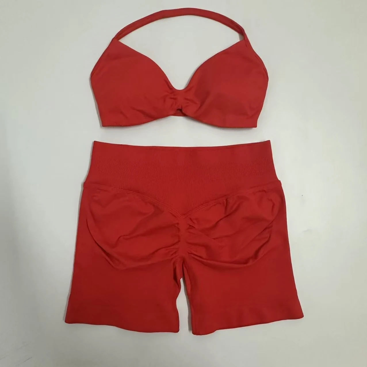 Women's Strappy Bra And Shorts Yoga Set For Workout Outfits