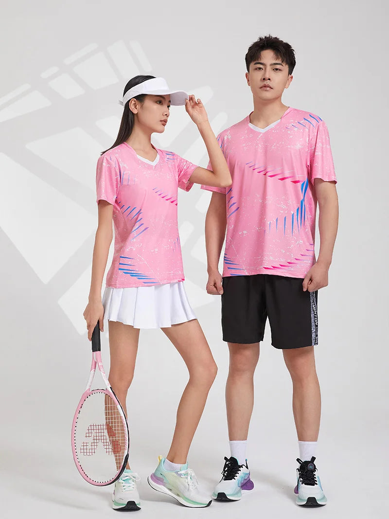 Printed Court Sports Short Sleeve T-shirt For Sports Outfits