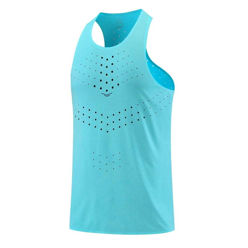 Women's Printed Perforated Racerback Running Tank Top For Workout Outfits