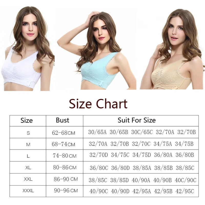 Women's Lace Trim Crossover Front Bra