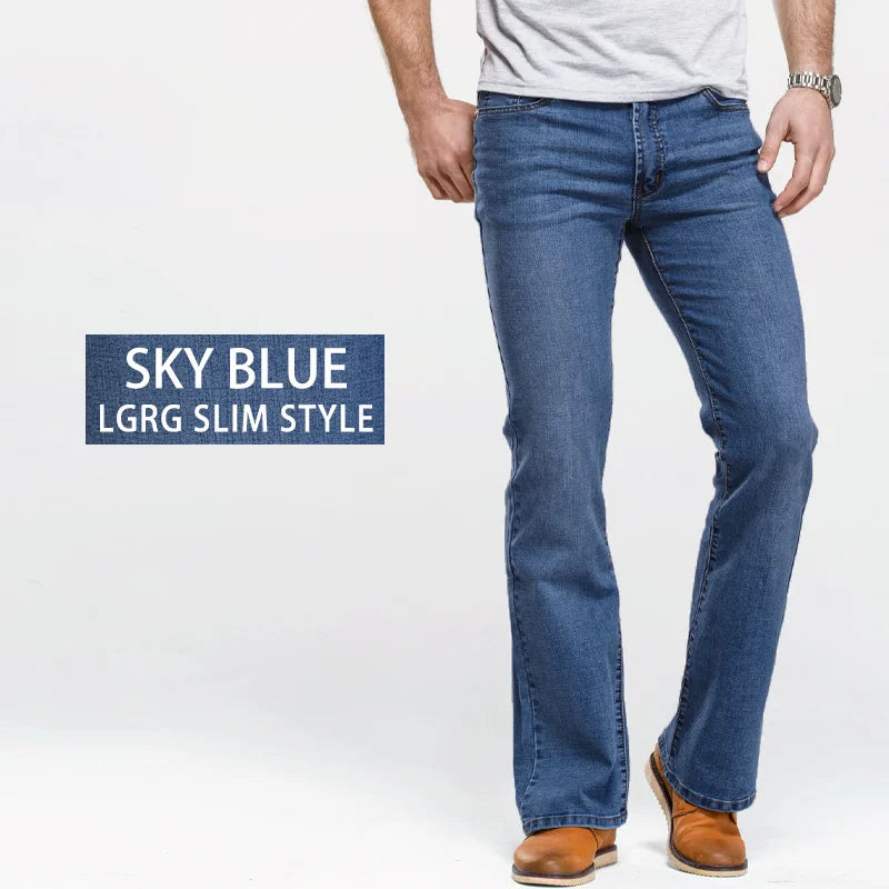 Men's Flared Denim Jeans for Casual Everyday Wear