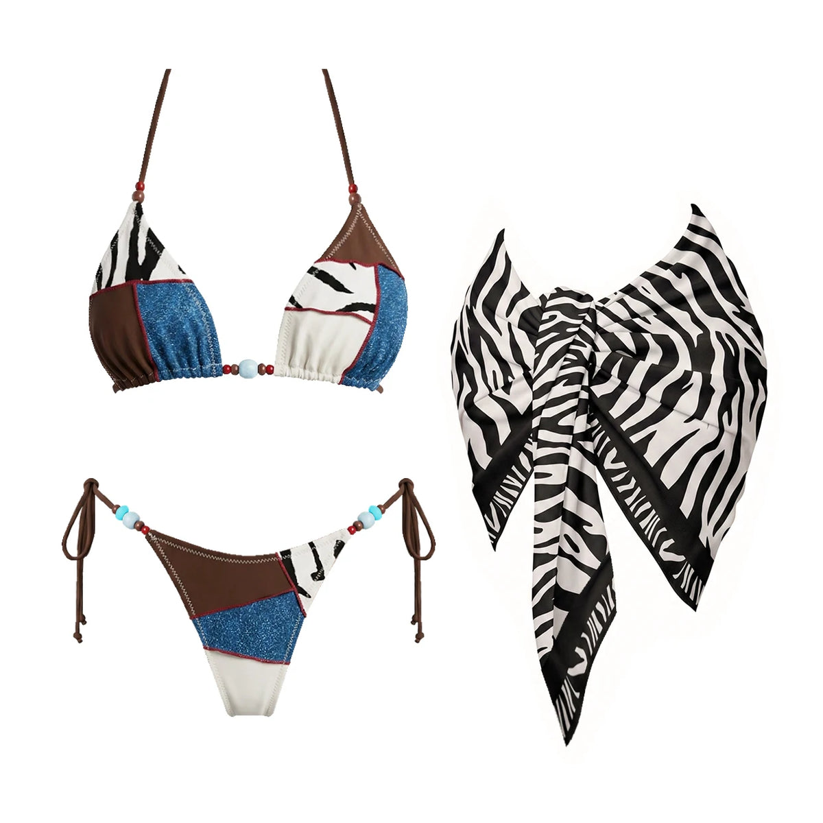 Printed Thong Bikini