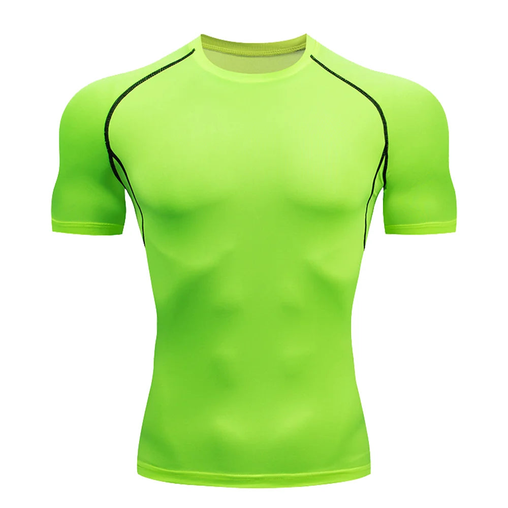 Fitted Crew Neck Short Sleeve Compression T Shirt