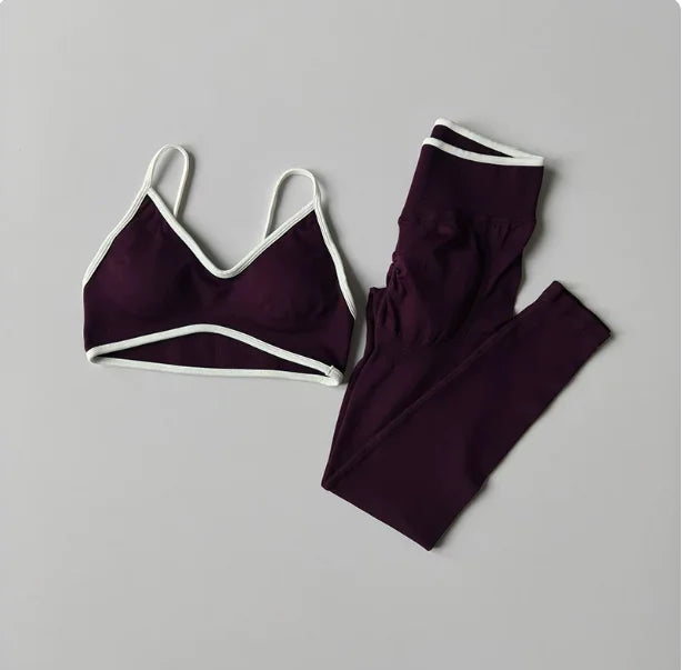 Women's Cross Back Bra And Leggings Yoga Set