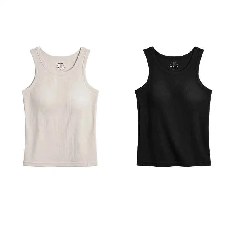 Women's V-Neck Knit Tank Top with Sleeveless Design and Simple Shape