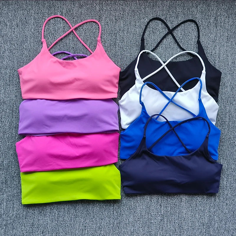 Women's Thin Strap Cross Back Sports Bra