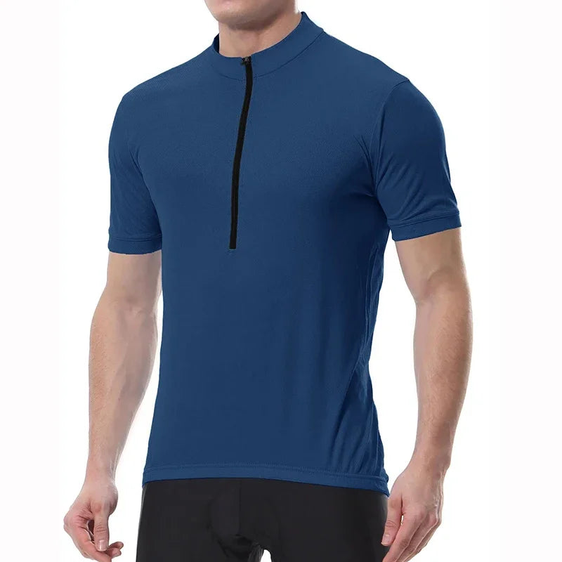 Men Seamless Cycling Jersey Lightweight Short Sleeve Compression MTB Road Bike Shirt