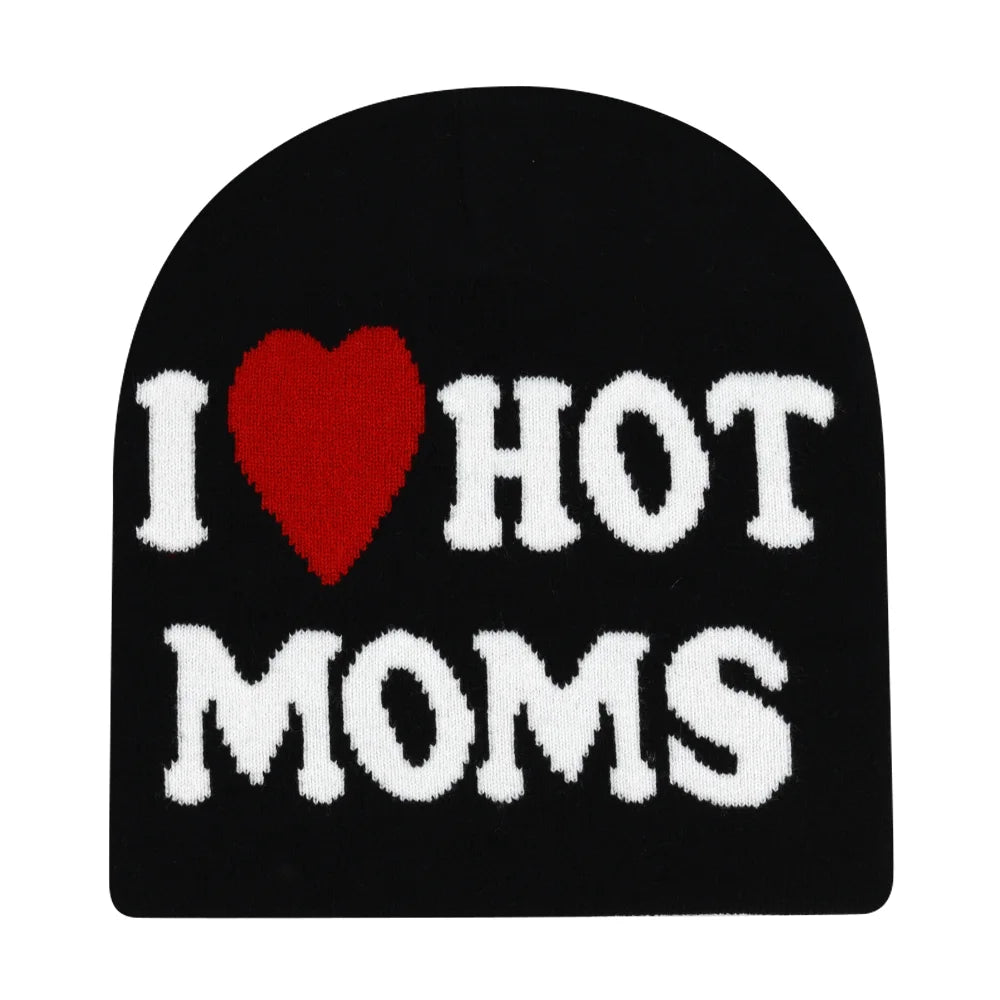 Graphic Knit Beanie with Letter and Pattern Style Options