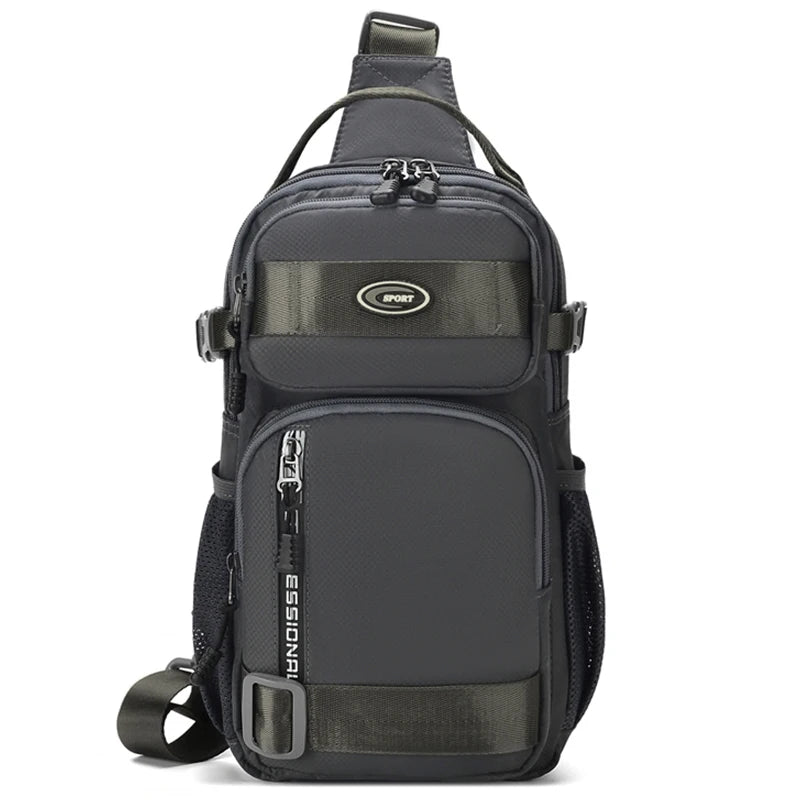 Multi Pocket Sling Crossbody Bag with Adjustable Shoulder Strap