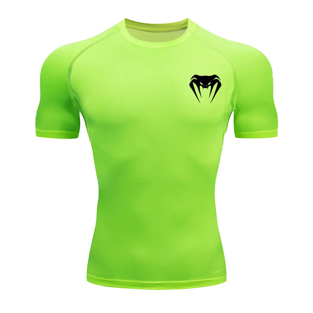 Fitted Crew Neck Short Sleeve Compression T Shirt