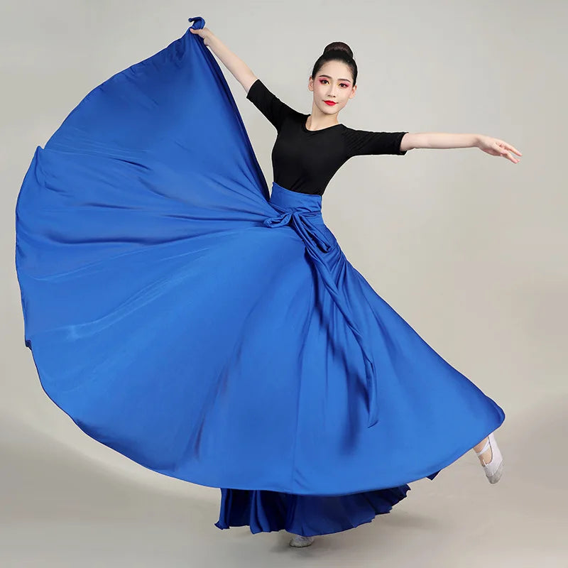 Women's Long Swing Dance Skirt for Flamenco and Belly Dance