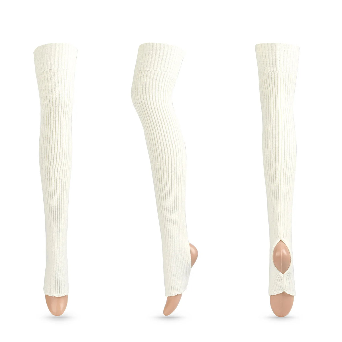 Long Ribbed Ballet Leg Warmers with Stirrup Openings