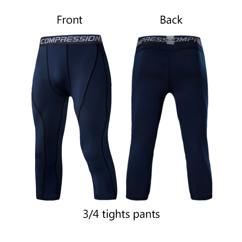 Men's Cropped Training Leggings for Gym and Running