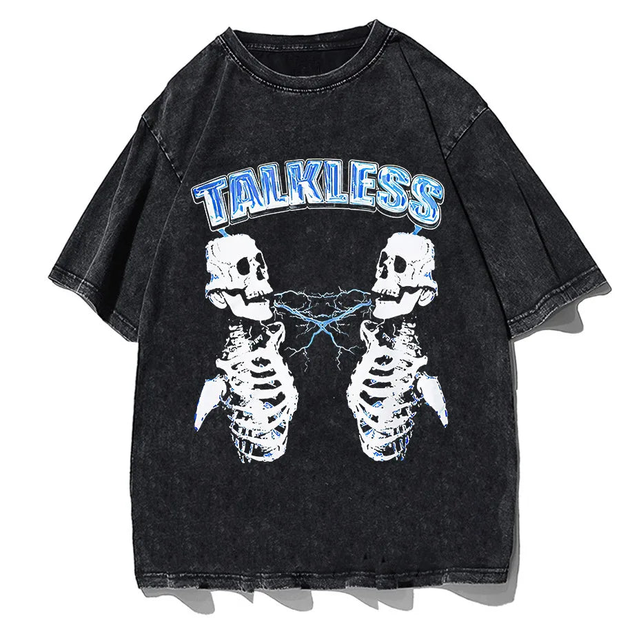 Hip Hop Streetwear Graphic T-Shirt Men Harajuku Cotton Short Sleeve Tee