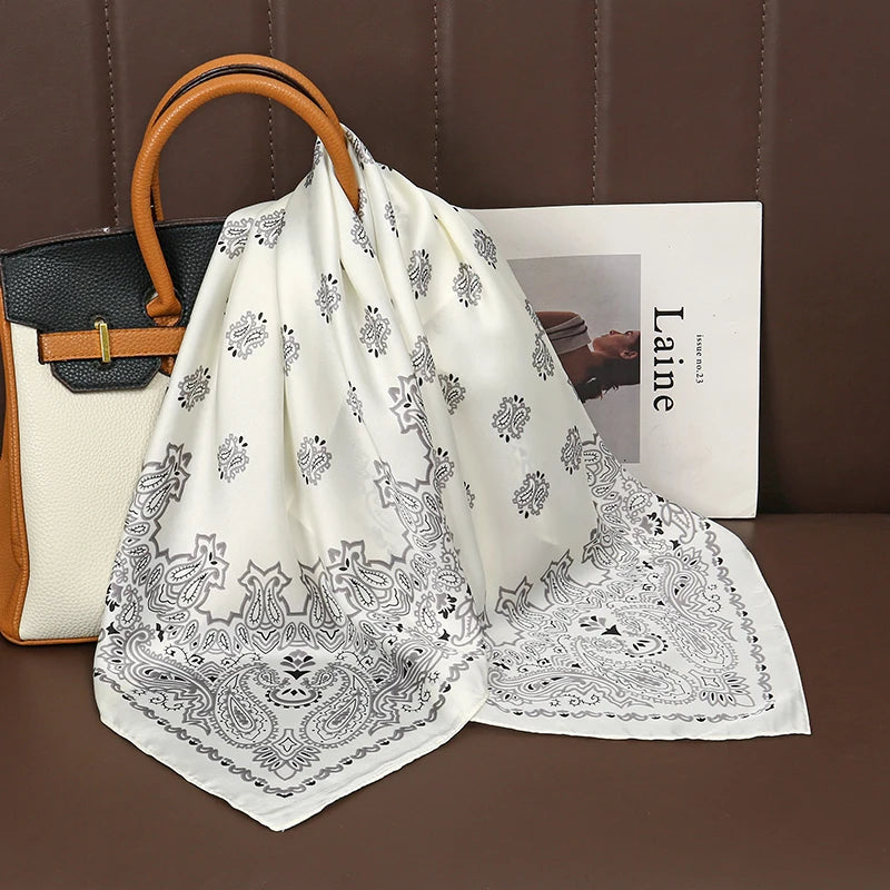 Printed Square Scarf with Floral and Graphic Pattern Options