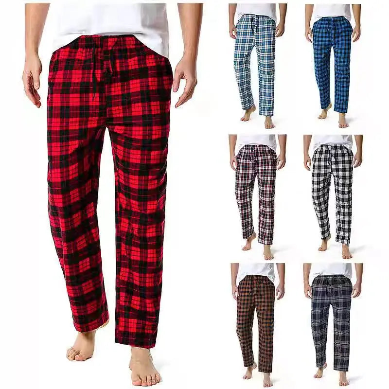 Men's Patterned Elastic Waist Straight Leg Pajama Lounge Pants