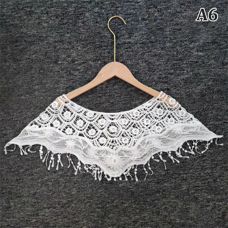 Crochet Floral Lace Capelet for Layering over Dresses and Tops