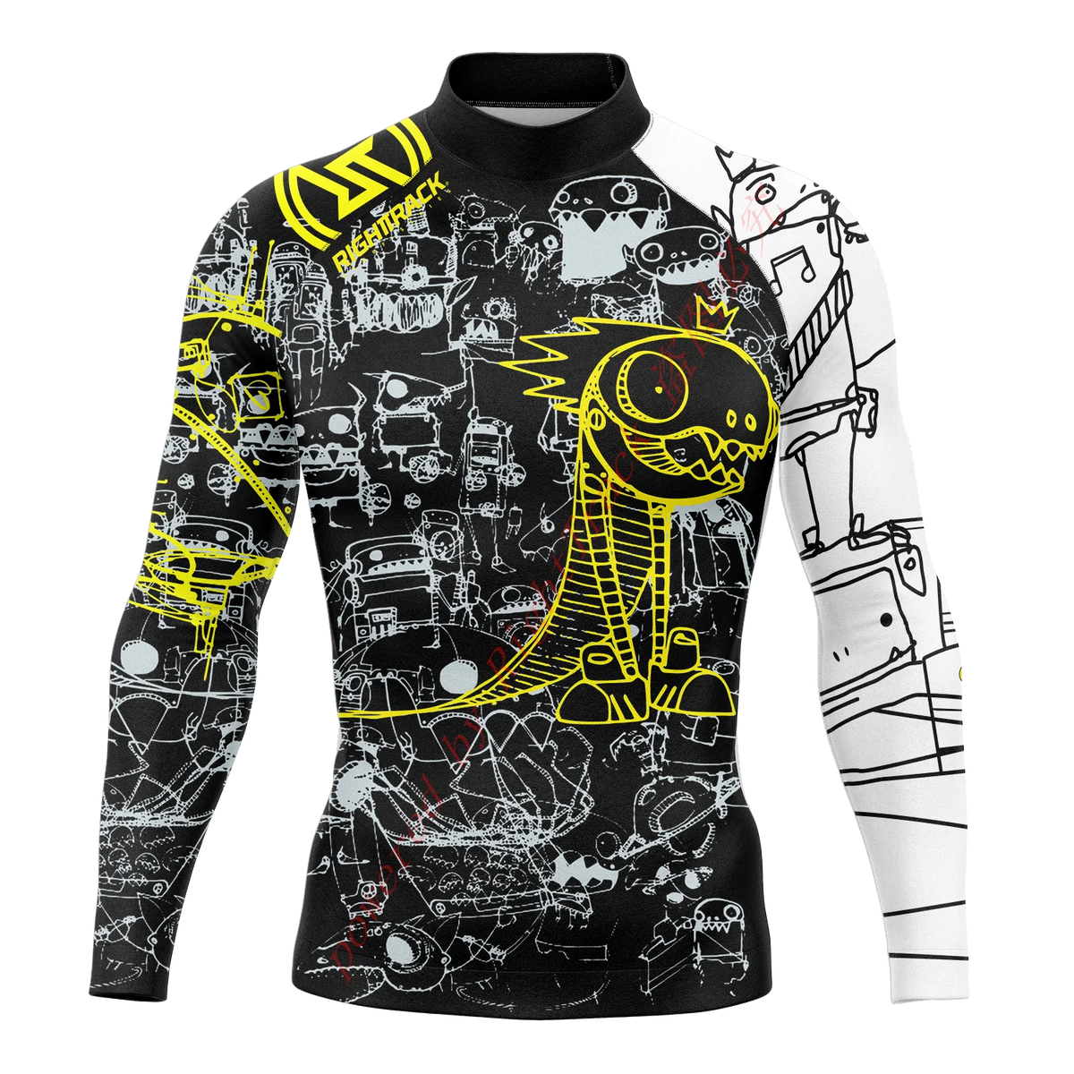 Men's Round Neck Rash Guard with Long Sleeves for Summer Surfing
