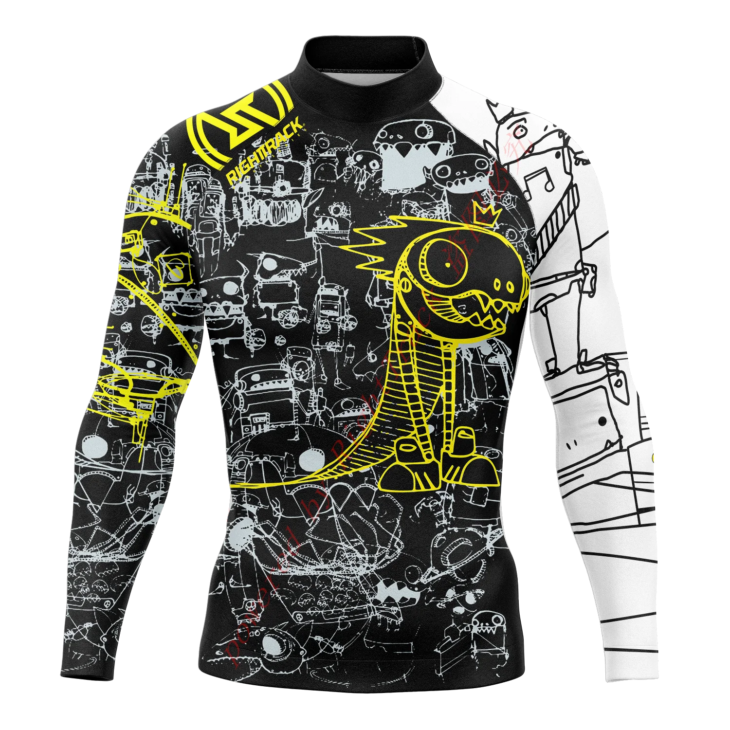 Men's Round Neck Rash Guard with Long Sleeves for Summer Surfing