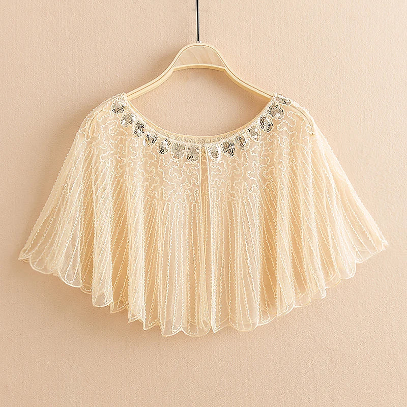 Beaded Scalloped Capelet for Layering over Dresses and Tops