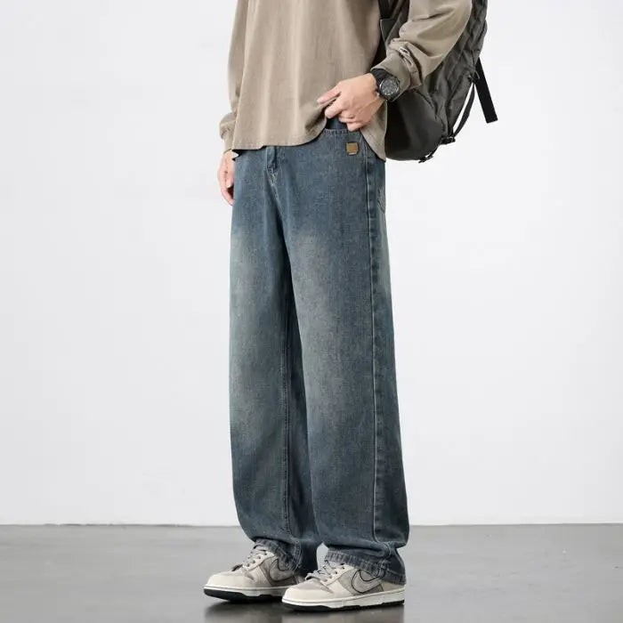 Men's Wide Leg Denim Jeans for Casual Everyday Wear