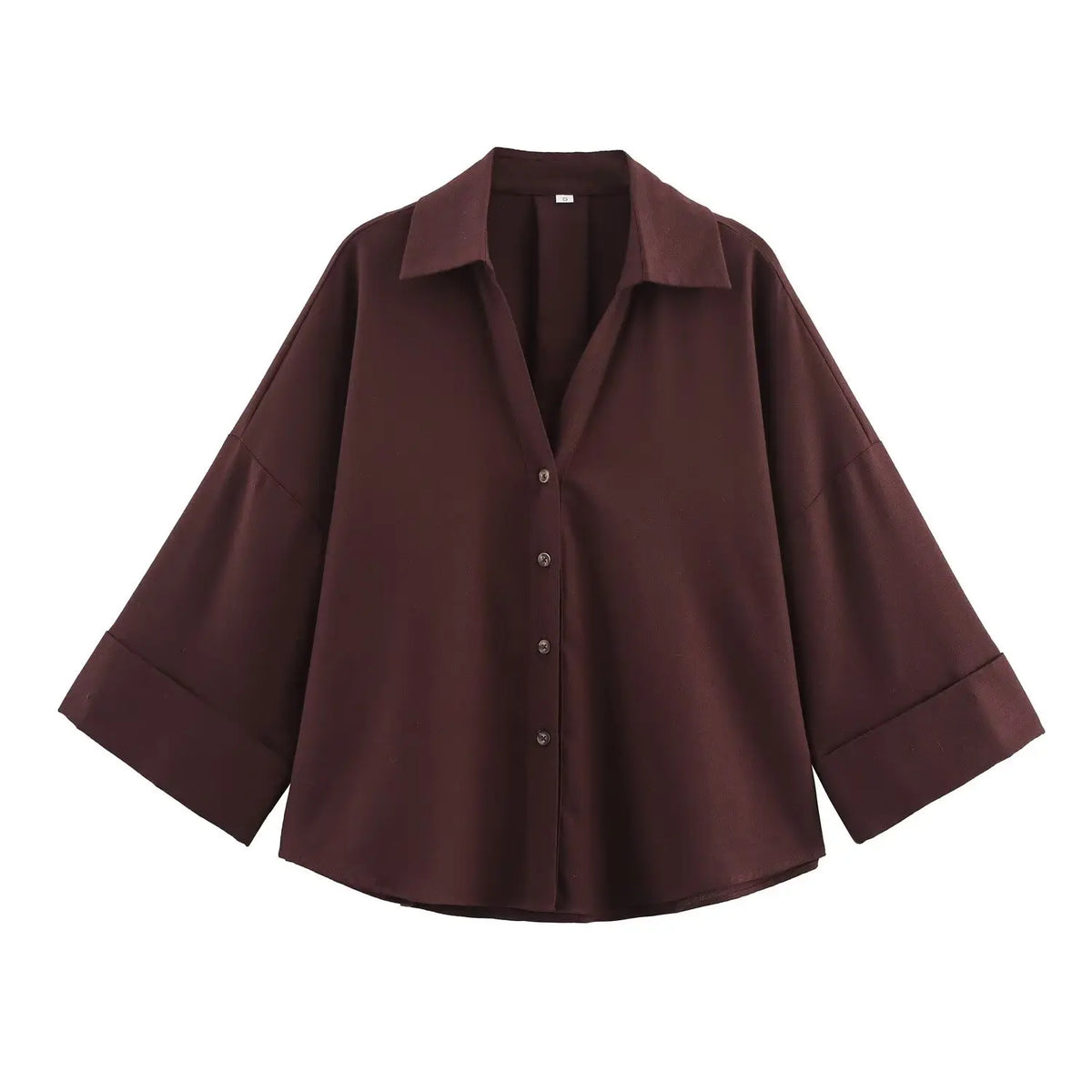 Women's Wide Sleeve Relaxed Button Front Shirt