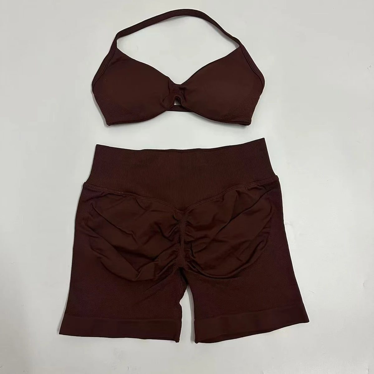 Women's Strappy Bra And Shorts Yoga Set For Workout Outfits