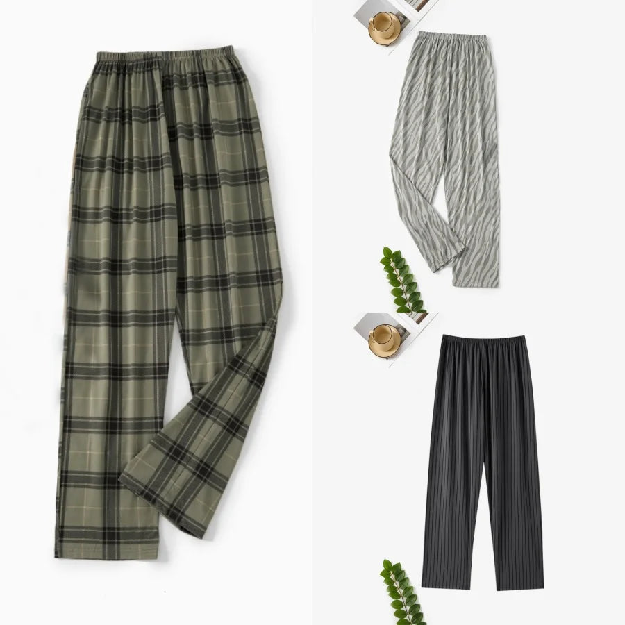 Men's Printed Long Pajama Pants with Pack Options