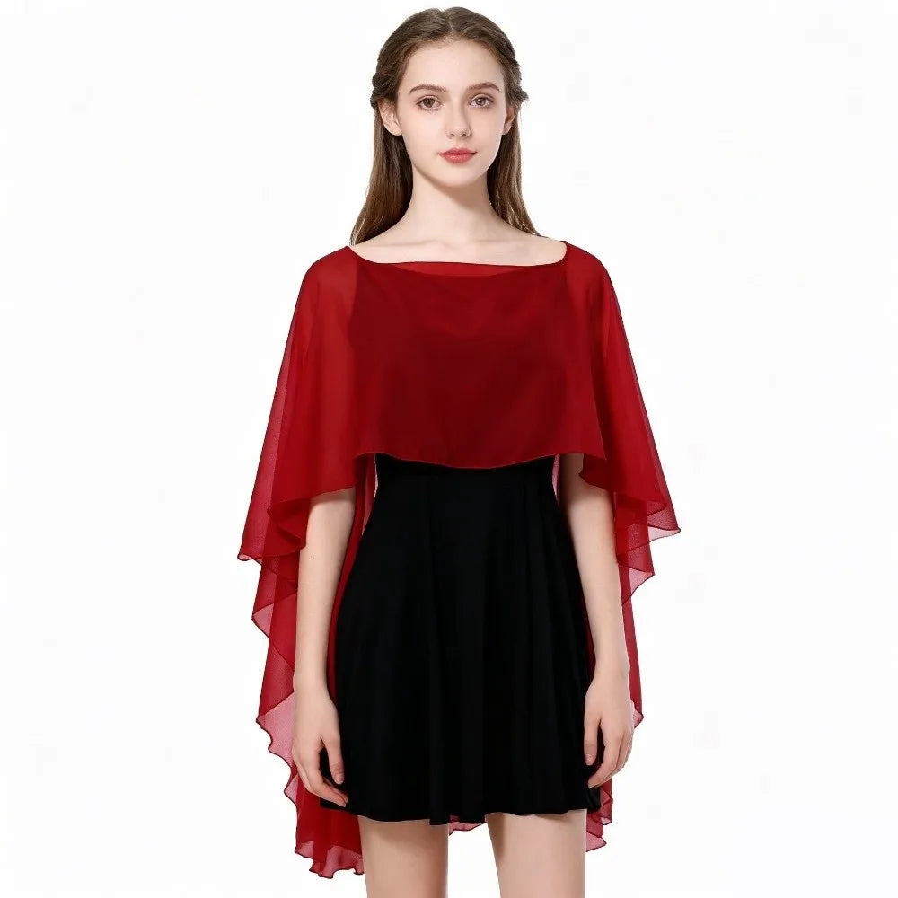 Sheer Batwing Drape Cape for Layering over Outfits