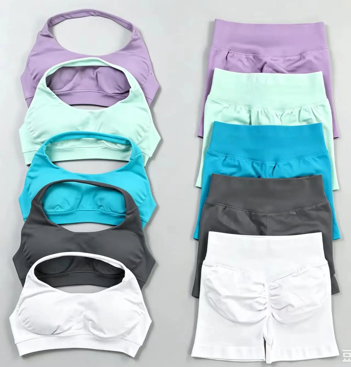 Women's Twist Halter Bra And Shorts Yoga Set