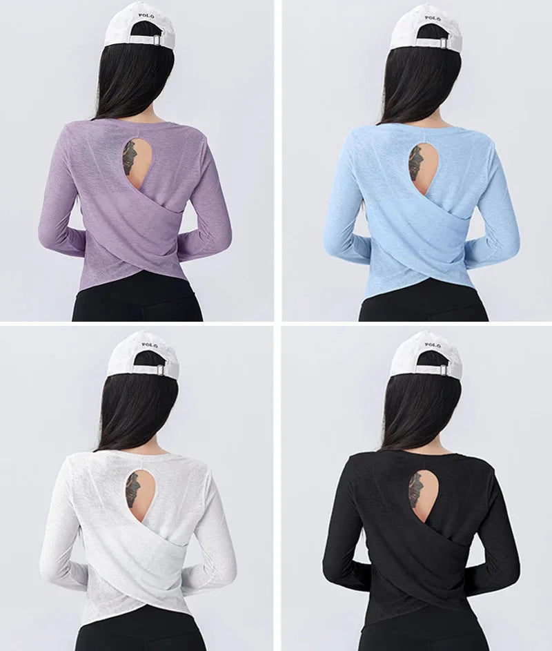 Women's Long-Sleeve Loose-Fit Workout Top