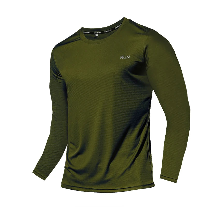 Men's Long Sleeve Crew Neck Sports T-Shirt