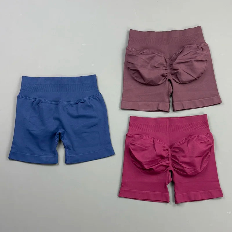 Women's High Waist Nylon Blend Scrunch Shorts for Gym Training