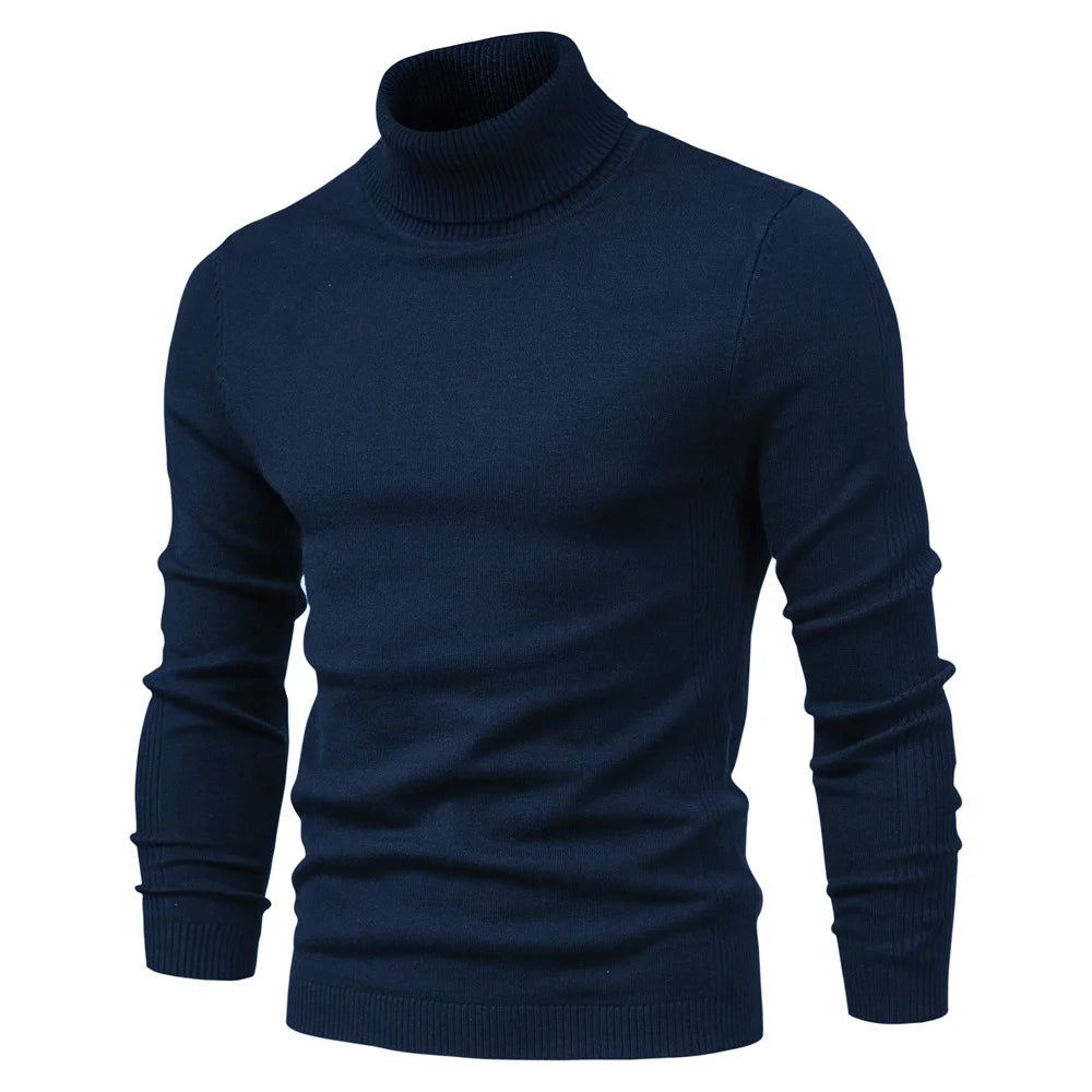 Men's Mock Neck Long Sleeve Knit Sweater