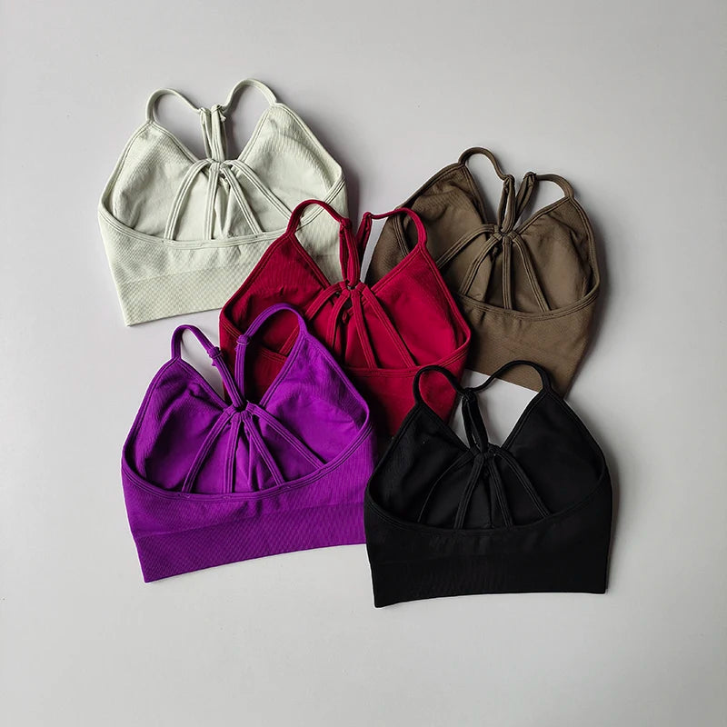 Women's Thin Strap Bra And Leggings Yoga Set