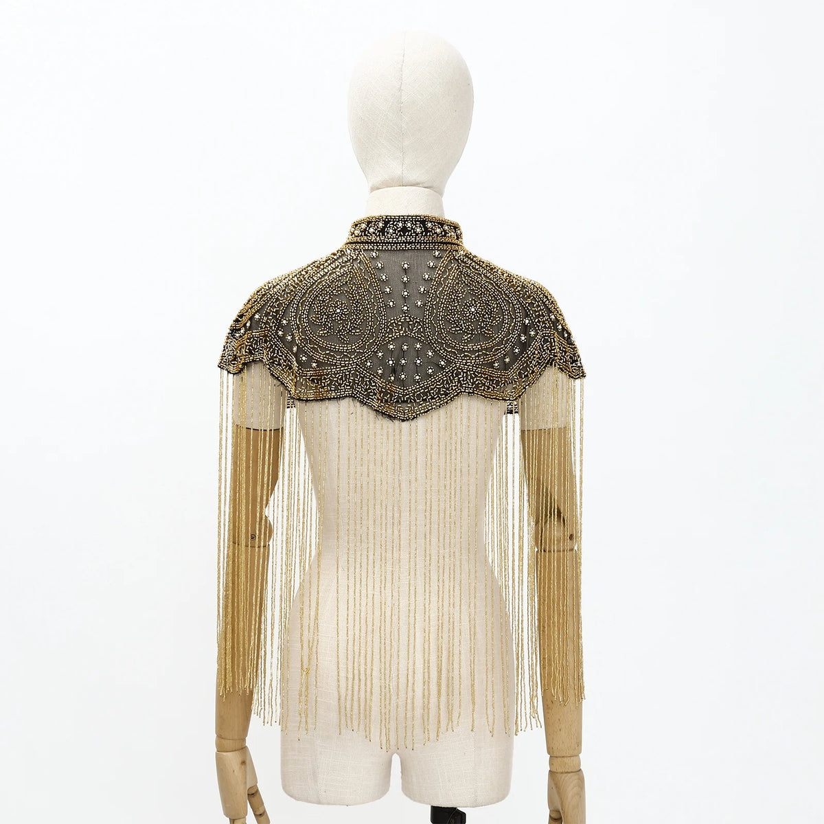 Beaded Long Fringe Cape for Layering over Outfits