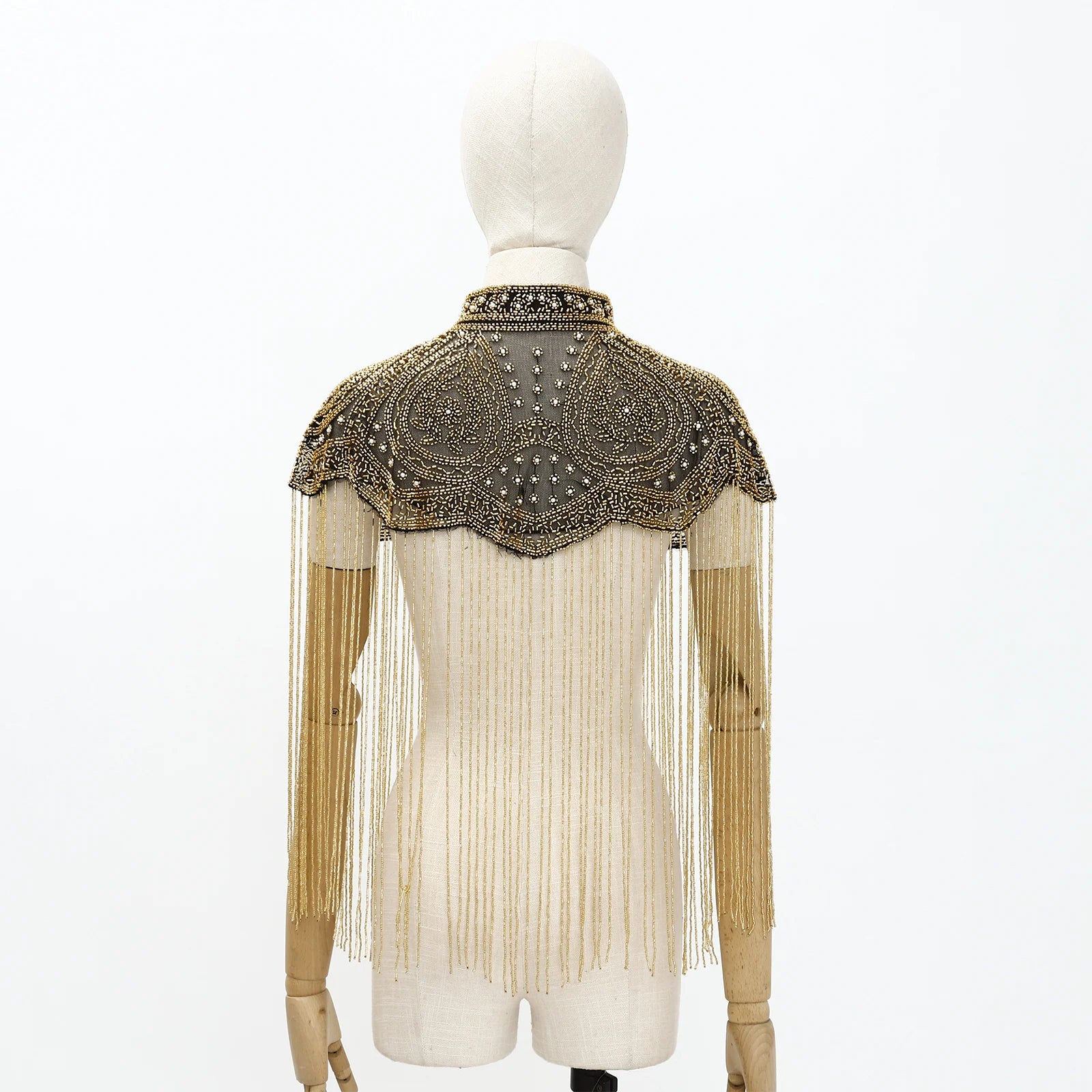 Beaded Long Fringe Cape for Layering over Outfits