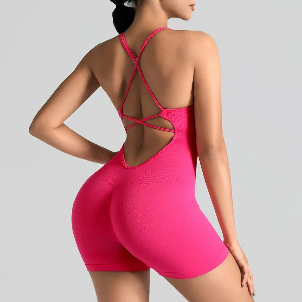 Women's Strappy Back Yoga Romper