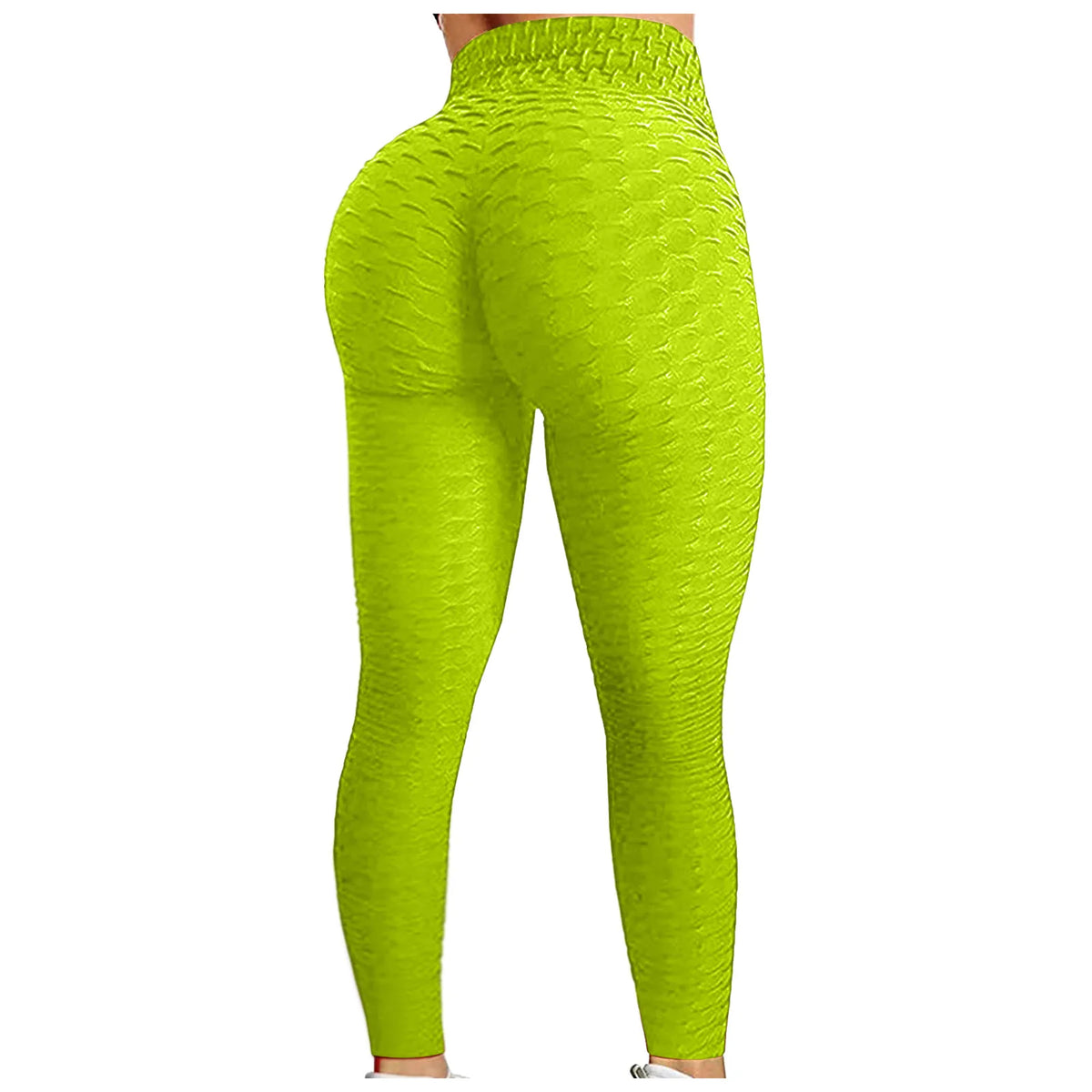 Women's Textured High-Waist Full-Length Yoga Leggings with Elastic Waistband for Everyday Workouts