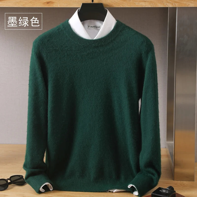 Men's Plain Crew Neck Long Sleeve Knit Sweater
