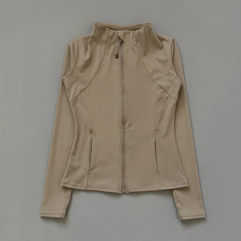 Women's Stand Collar Zip-Front Yoga Jacket