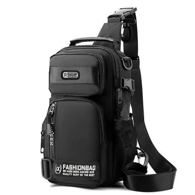 Multi Pocket Sling Crossbody Bag with Adjustable Shoulder Strap