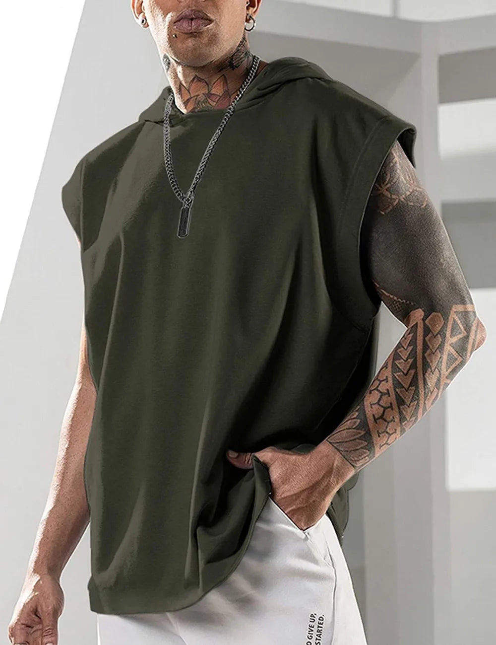 Hooded Sleeveless Tank Top