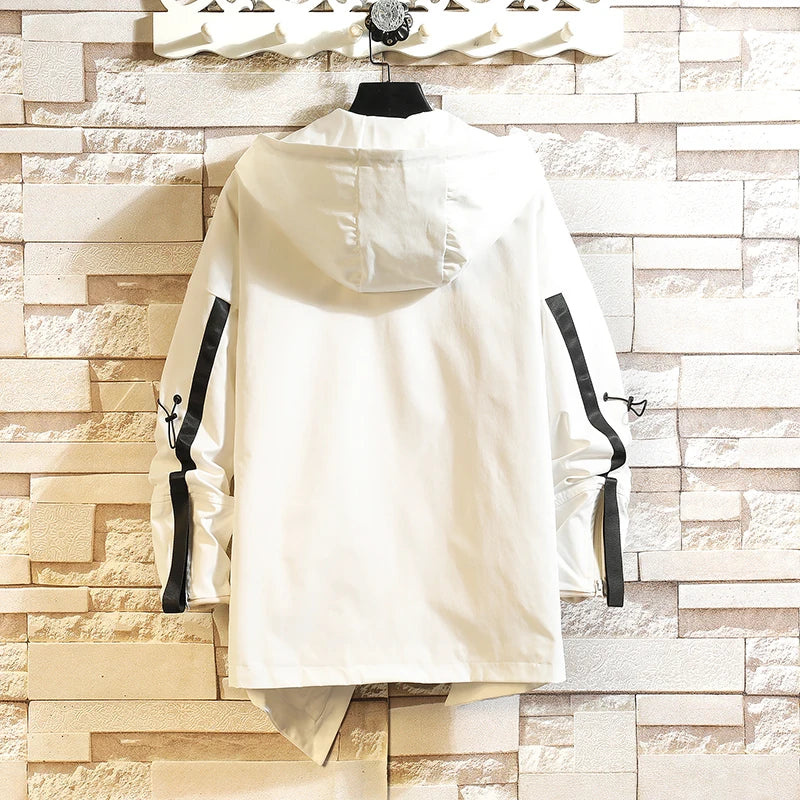 Hooded Long Sleeve Full Zip Casual Streetwear Jacket