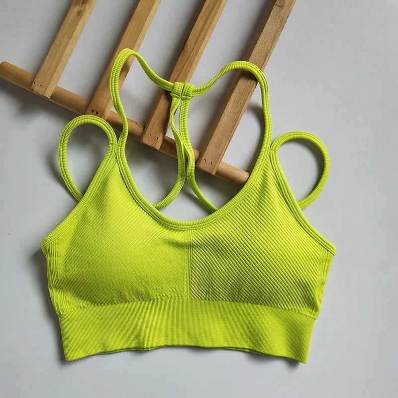 Women's Ribbed Scoop Neck Sports Bra