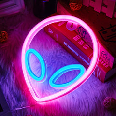 Heart Valentines Day LED Neon Signs Lightning Gaming Room Decoration Hanging Night Lamp Bedroom Alien Neon Lights Wall Art Decor