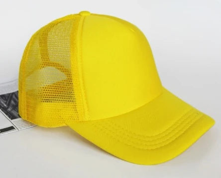 Plain Mesh Trucker Cap with Curved Brim Shape