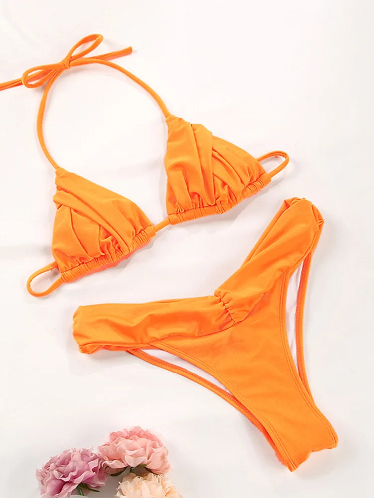Ruched Triangle Bikini